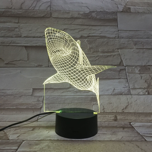 Trẻ em phòng trang trí nội thất quang cá mập mới lạ illusion ánh sáng ban đêm 3d led lampara - Product Image 5