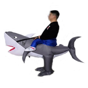 Factory Wholesale Halloween <strong>Costume</strong> Animal <strong>Mascot</strong> Funny Adult Inflatable Shark <strong>Costume</strong>