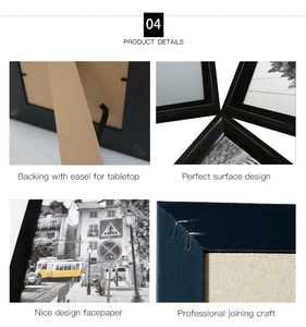 Colgantes de pared de madera negro MDF A4 <span class=keywords><strong>Marcos</strong></span> de fotos, 8x10 Marco de fotos simple para decoración del hogar - Product Image 4