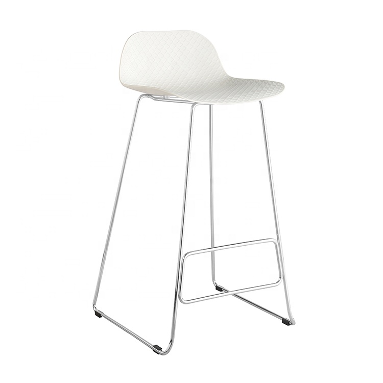 Современный Штабелируемый металлический барный стул с высокими штанинами из ПП