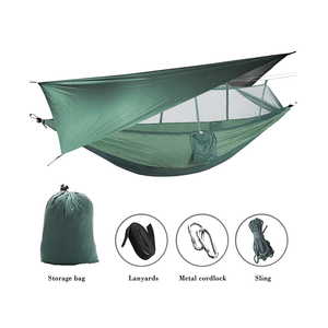 Refugio Ocio al aire libre Hamaca Lona Suite Hamaca <span class=keywords><strong>de</strong></span> nailon duradera con malla <span class=keywords><strong>de</strong></span> insectos Tienda <span class=keywords><strong>de</strong></span> lona Cómoda para ocio o Camping - Product Image 3