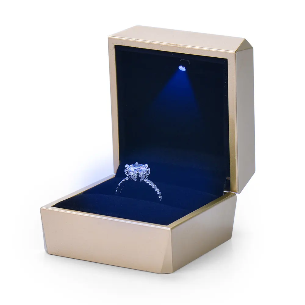 New products Elegant style new design plastic jewelry packing box led ring box jewelry box