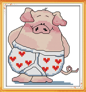 NKF le <span class=keywords><strong>petit</strong></span> cochon, adorable animal, point de croix facile pour débutant - Product Image 3