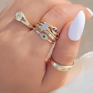 Cincin Mata Turki Emas Untuk Wanita Mode Grosir N94293