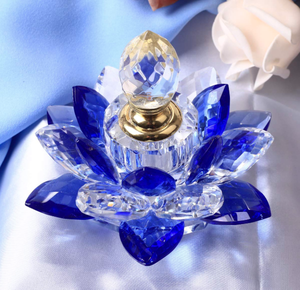 Mini Botellas de Perfume Decorativas de Cristal Ámbar con Forma de Loto, Botella de Perfume Recargable de Vidrio Vintage Vacía, Figura de Flor de Loto Hecha a Mano - Product Image 5