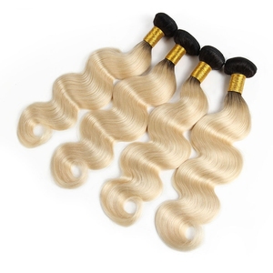 Top Vente <span class=keywords><strong>Ombre</strong></span> 1B 613 blonde faisceaux De cheveux Humains En Gros Non Transformés Cuticule Alignés Vierge - Product Image 2