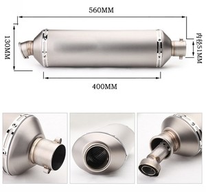 Tubo de silenciador de escape alargado para motocicleta Motocross, para CB400 TMAX500 TMAX 500 <span class=keywords><strong>ER6N</strong></span> - Product Image 4