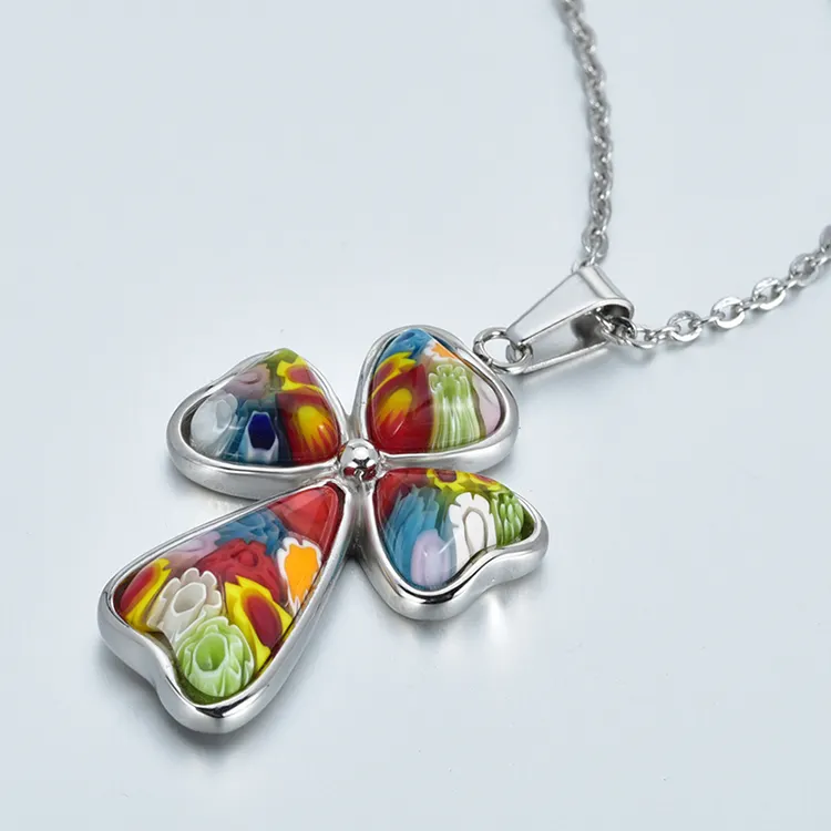 Y&R JEWELRY custom murano glass cross necklace for men women