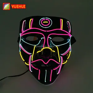 Pengontrol Suara Topeng Led Plastik Pahlawan Super Topeng Pesta Topeng Bercahaya Topeng Bertenaga Oleh Baterai 2AA Perlengkapan Cosplay Meriah