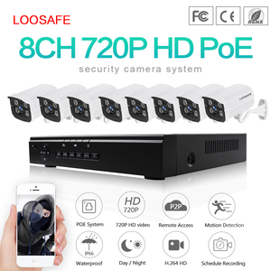 Loosafe 8ch 1.0mp hogar barato <span class=keywords><strong>mini</strong></span> Poe seguridad ip Cámara NVR kit Cámara sistemas P2P nube - Product Image 2