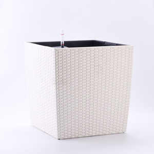 Oficina de gran tamaño jardín blanco <span class=keywords><strong>rota</strong></span> de plástico cuadrado árbol flor macetas y jardineras de contenedores grandes maceteros - Product Image 2