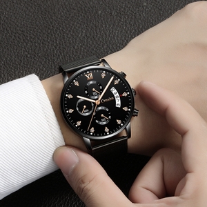 Orologio <span class=keywords><strong>da</strong></span> <span class=keywords><strong>Polso</strong></span> al Quarzo CRNAIRA di Lusso, Nuovo Modello Semplice ed Elegante, Impermeabile in Acciaio Inossidabile per <span class=keywords><strong>Uomo</strong></span> - Product Image 5