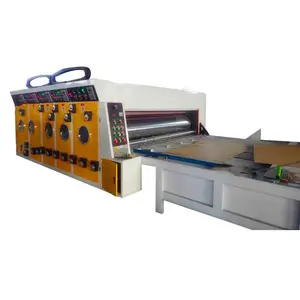 3 color 체인 feeding 골 carton box flexo ink printing 다이 cutting machine