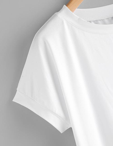 Thời trang Ladies'<span class=keywords><strong>t</strong></span> Áo sơ mi màu trắng tinh khiế<span class=keywords><strong>t</strong></span> cong HEM <span class=keywords><strong>t</strong></span> Áo sơ mi - Product Image 3