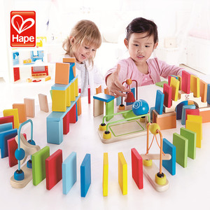 Hape marca educativos construir el domino trail divertido de madera dominó bloques - Product Image 1