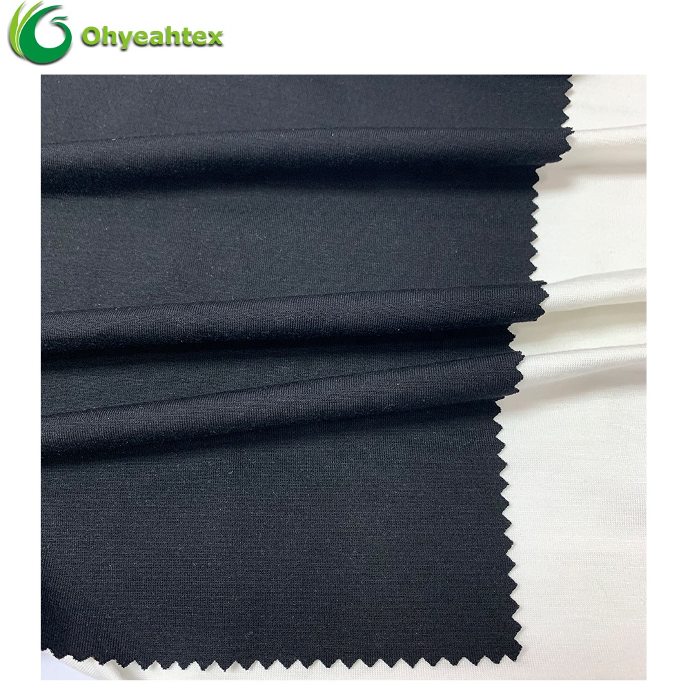 Eco-friendly 200gsm Organic Bamboo With Spandex Dyeing Bamboo Jersey Fabric