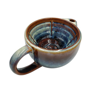 Mug à raser en céramique élégant avec motif <span class=keywords><strong>moustache</strong></span>, bol à savon avec poignées pour <span class=keywords><strong>brosse</strong></span> à raser et rasoir pour homme - Product Image 4