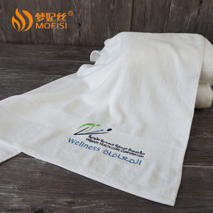 <span class=keywords><strong>Toallas</strong></span> de algodón blanco con Logo bordado, 100% algodón, blanco, grueso, 600gsm, 80x160cm, Gran Hotel, venta al por mayor - Product Image 2