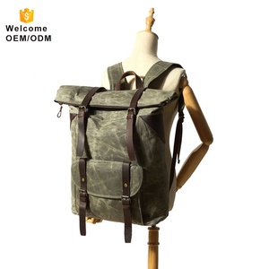 Bajo MOQ <span class=keywords><strong>camping</strong></span> impermeable senderismo viajes portátil mochila de los hombres al por mayor negro morral de la lona - Product Image 5