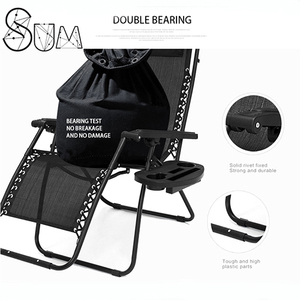 <span class=keywords><strong>2</strong></span> pcs Zéro Gravité Inclinable Jardin bain de Soleil Chaise Longue <span class=keywords><strong>Transat</strong></span> Ensemble - Product Image 5