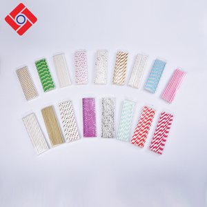 De moda Pla <span class=keywords><strong>lunares</strong></span> oro plata Cocacola jugo de fruta de paja de beber envoltura de papel Biodegradable - Product Image 3