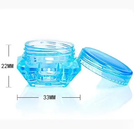 In stock ! 3g 5g Empty Plastic Diamond Shape Pot Jars Cosmetic Sample Containers