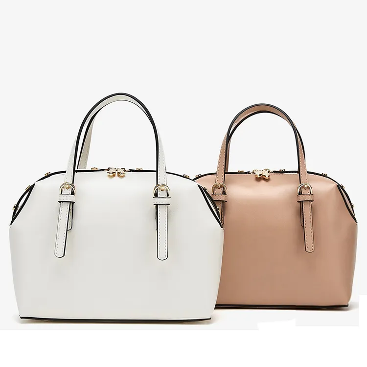 personalized latest fashion women beige white pu leather classic hobo boston hand bag lady handbag