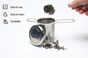 Wholesale 304 Stainless Steel <strong>Tea</strong> <strong>Infuser</strong> with Lid and Double Folding Handles - Product Image 3