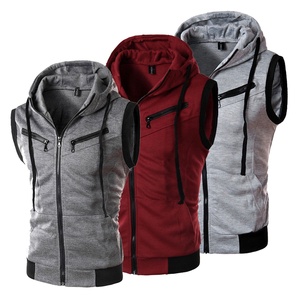 Men's Summer <b>Sleeveless</b> <b>Hoodies</b> Zipper Casual Sport Gym Fitness Jacket Vest Tops - Product Image 1