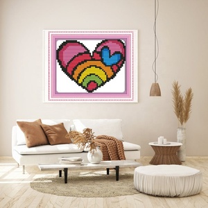 NKF arcobaleno con ricamo <span class=keywords><strong>a</strong></span> forma di cuore <span class=keywords><strong>a</strong></span> <span class=keywords><strong>punto</strong></span> <span class=keywords><strong>croce</strong></span> per kit da ricamo con cuciture <span class=keywords><strong>a</strong></span> <span class=keywords><strong>croce</strong></span> - Product Image 2