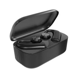 Comfortable wearing soft ear hook TWS bluetooth 5.0 earbuds with charging case