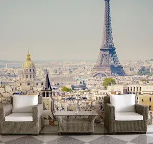 Kertas Dinding Dekoratif Non-tenun Cetak Digital dengan Menara Eiffel