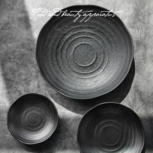 Venta al por mayor <span class=keywords><strong>de</strong></span> alta calidad negro Placa <span class=keywords><strong>de</strong></span> porcelana para la merienda - Product Image 2
