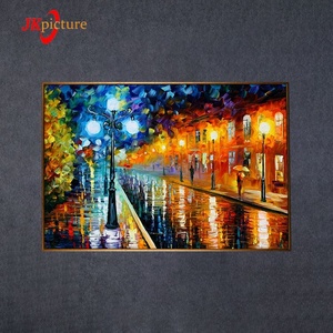 Vista a la calle bosque paisaje con el Marco luces LED <span class=keywords><strong>restaurante</strong></span> aceite galería de pinturas pintura de la pared - Product Image 4