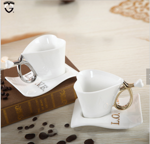 China de hueso tazas de té <span class=keywords><strong>en</strong></span> forma de corazón taza de café platillo taza de té de la Taza de cerámica - Product Image 3