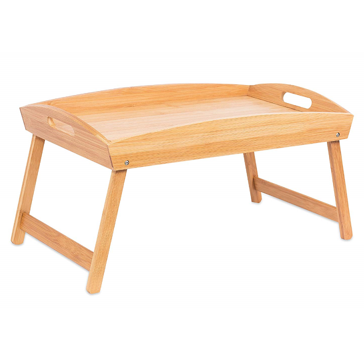 Бамбуковый складной столик-поднос для завтрака и ноутбука с складными ножками