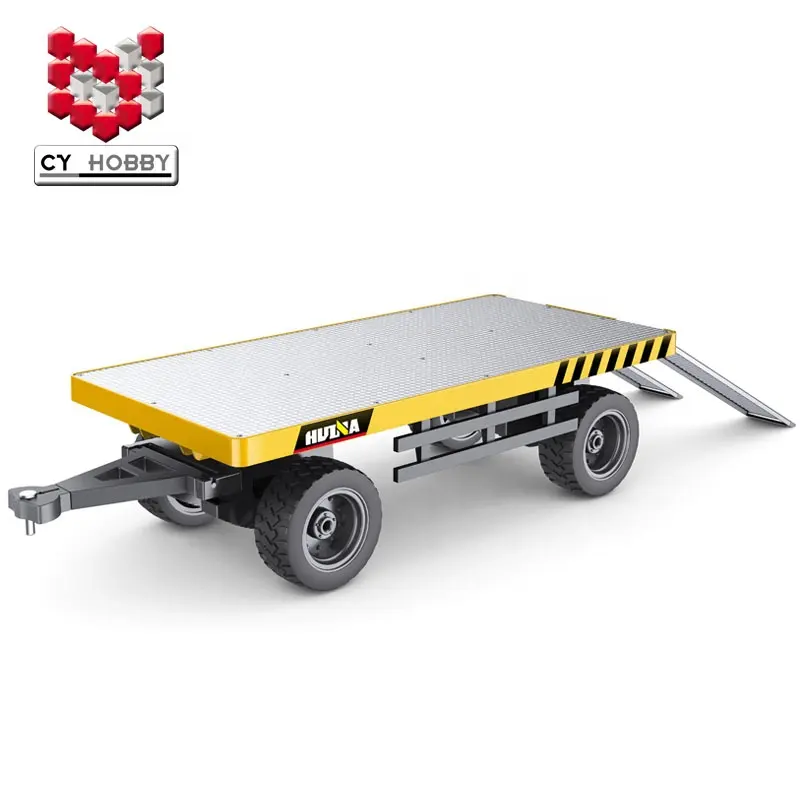 HUINA 578 1578 1/10 alloy flatbed trailer toys rc truck trailer for traction carry cargo