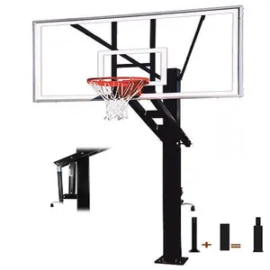 Inground Steel Adjustable Basketball Hoop Full Size Adjustable Inground Outdoor Basketball Stand With Padding Actual Pictures