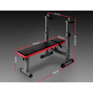 ZYFIT Foldable Weight <strong>Bench</strong> Multi-Station Flat Gym <strong>Workout</strong> <strong>Bench</strong> with Barbell Holder and Pull up Bars - Product Image 3