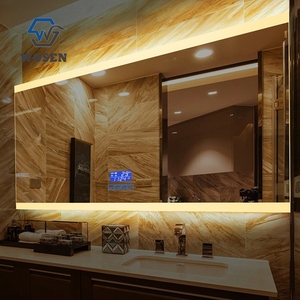 Espejo <span class=keywords><strong>de</strong></span> <span class=keywords><strong>Baño</strong></span> LED Inteligente Horizontal Grande y Moderno con Reloj Digital y Control Táctil, Espejo <span class=keywords><strong>de</strong></span> Pared para Proyectos Hoteleros - Product Image 3