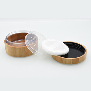 Haute qualité 1oz 30g 30 grammes élégant vide bambou cosmétique poudre conteneur 30g 30ml bambou poudre libre pot avec tamis <span class=keywords><strong>et</strong></span> tampon - Product Image 3