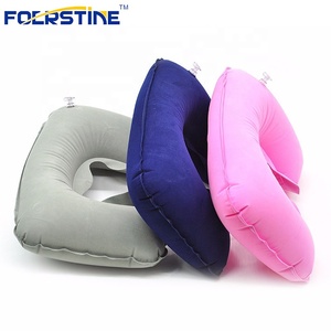 Personalizado pvc flocado plegable inflable de viaje en forma de U almohada para el cuello - Product Image 2