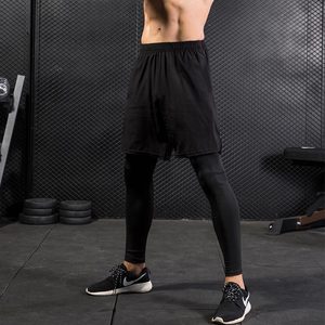 False Twp Pieces collant Quick Dry Elastic Fitness Training Sport <span class=keywords><strong>Leggins</strong></span> per uomo - Product Image 5