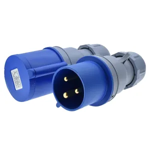 Wasserdicht industrielle stecker IP44 runde 3 pins power stecker 32A 220-250 V 2 P + PE Männlichen und weibliche paar stecker