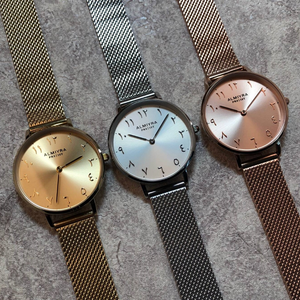 <span class=keywords><strong>Orologio</strong></span> da Donna Personalizzato con Logo, Cinturino in Pelle e Acciaio Inossidabile, Vetro, 36mm, Numeri Arabi, Movimento al Quarzo Giapponese Dorato, Impermeabile - Product Image 2