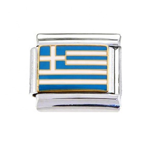Pulsera de Eslabones con Dijes Italianos de la Bandera Nacional de Puerto Rico Esmaltada a Mano - Product Image 4