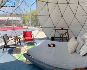 Invernadero de Jardín Transparente en Forma de Media <span class=keywords><strong>Esfera</strong></span> Geodésica, Domo de Cristal, Refugio, Carpa - Product Image 4