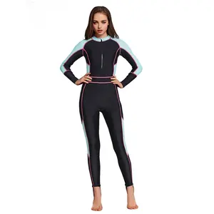 SBART tessuto donna un pezzo intero completo costume da bagno con Zip anteriore donna costume intero con imbottitura sul petto