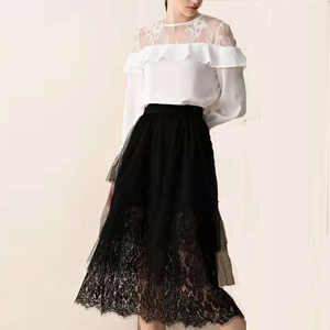 Frilly convenzionale elegante camicetta modelli bianco equipaggiata shirt on-line - Product Image 6