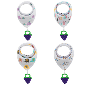 Bavoir en 100% coton avec anneau de dentition, Bandana, personnalisé, pour bébé - Product Image 2